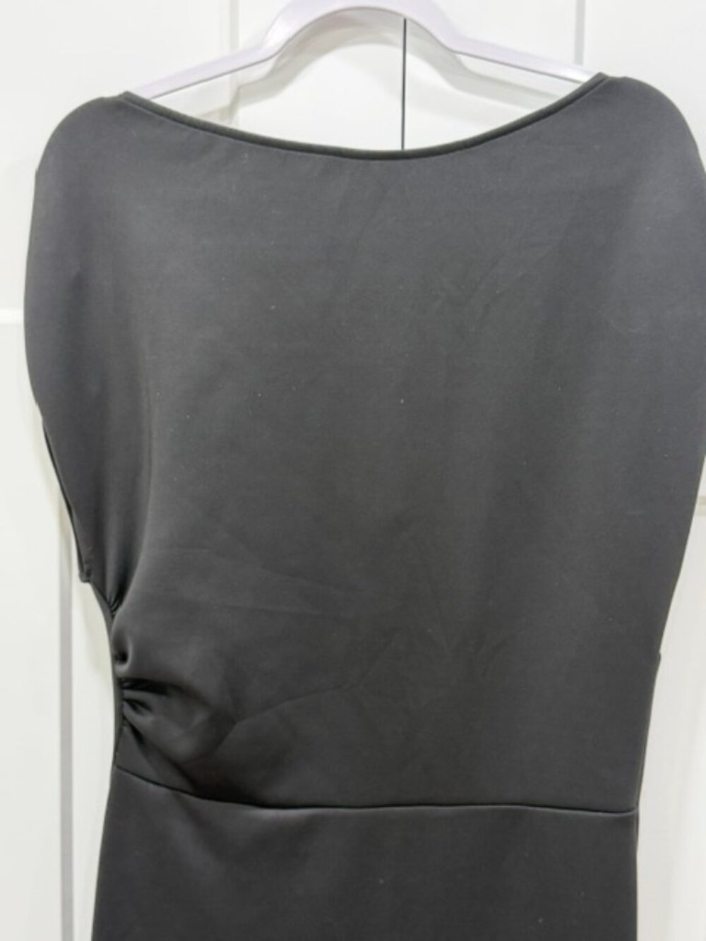 Black formal dress, cap sleeves, size L